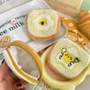 Cute Cartoon Egg Toast Plush Coin Purse Soft Money Change Pouch Small Wallet Keys Earphone Storage Bags Zipper Pouch Kid Gifts