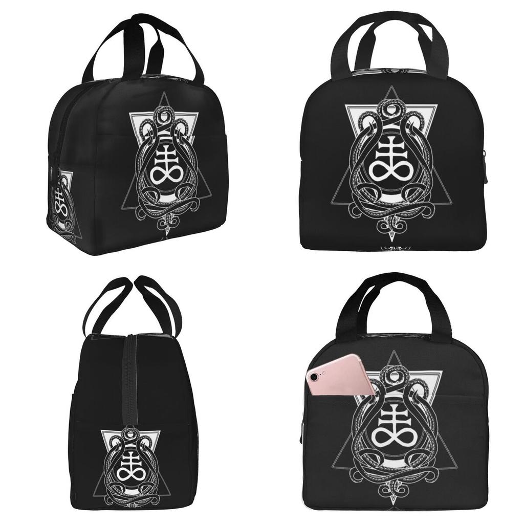 Satanic Cross Leviathan's Cross And Tentacles Insulated Lunch Bag for Kids School Cooler Thermal Food Box Tote Lunch Boxes