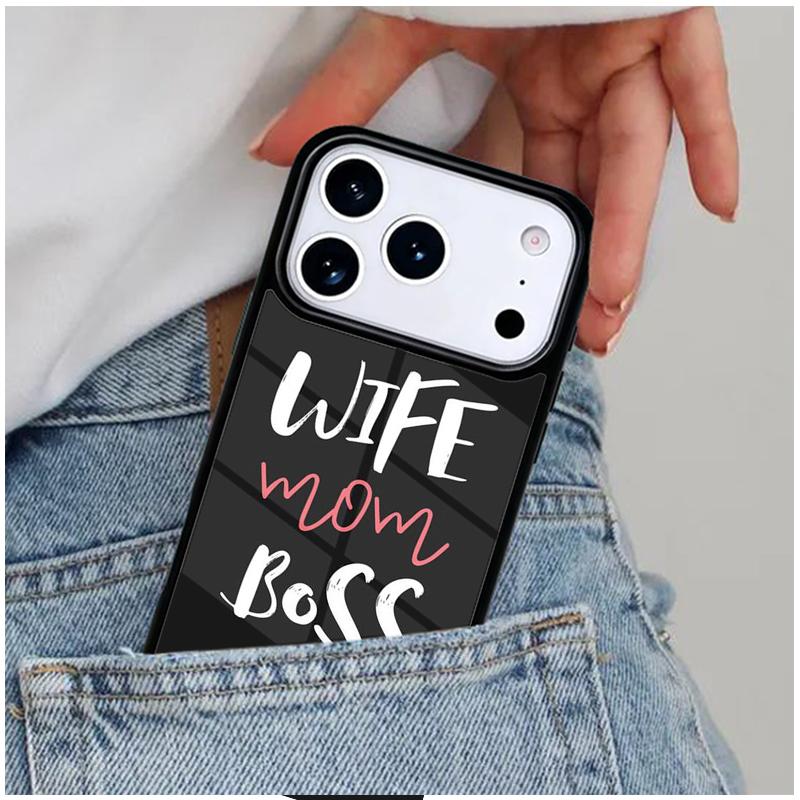 Wife Mom Boss Mum TPU Phone Case for iPhone 17ProMax 12 13 14 15 16e 17 Pro Max Plus Air Cover