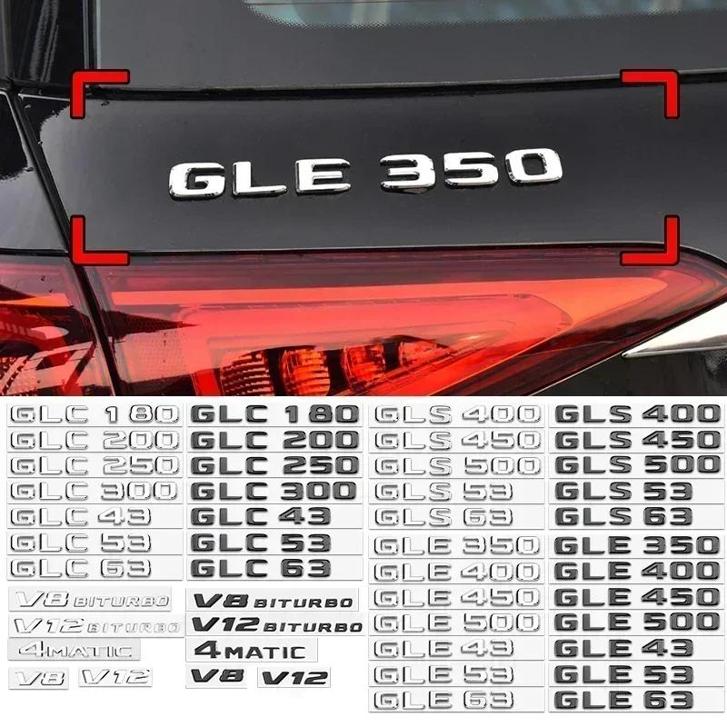 

Chrome Plastic Car Trunk Rear 3D Letters Badge Emblems for Mercedes Benz AMG GLC200 GLC250 GLE400 GLS450 V8 V12 BITURBO 4MATIC GLC63 чорний