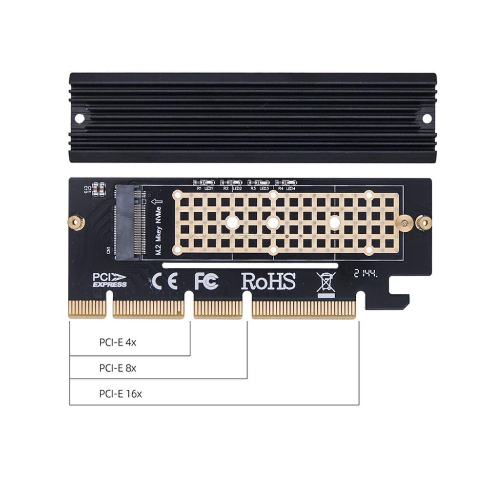 1× M.2 PCIe NVMe SSD to PCI-E Express 3.0 X4 X8 X16 Adapter Card Full Speed 2280