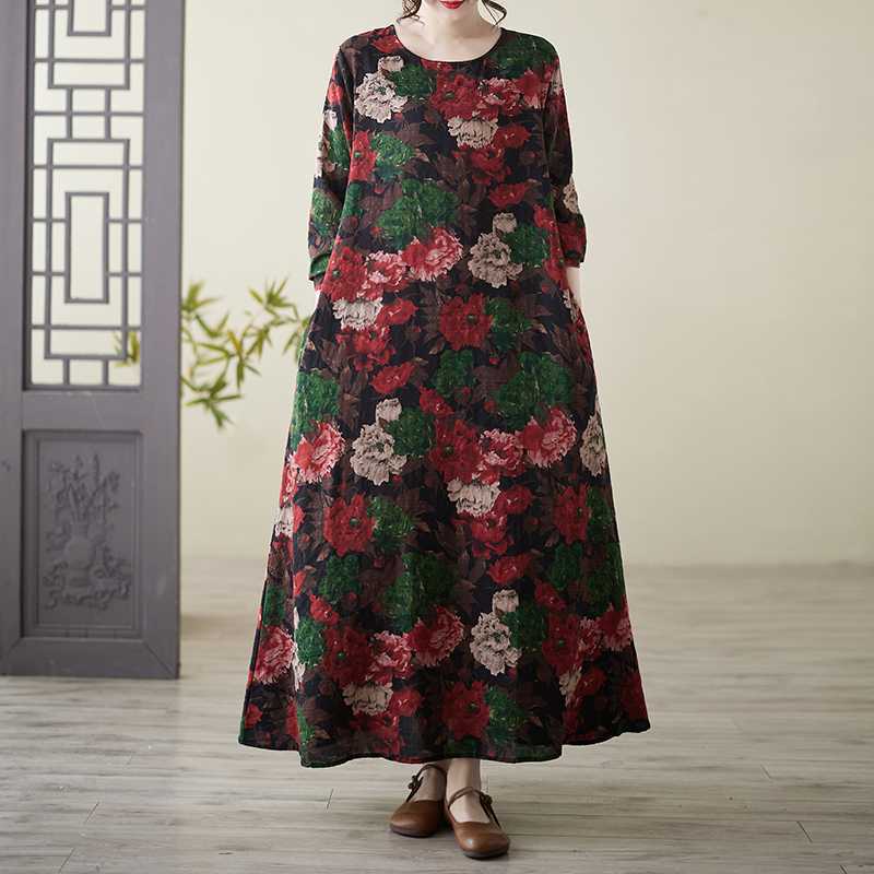 

Spring Round-neck Dress L
