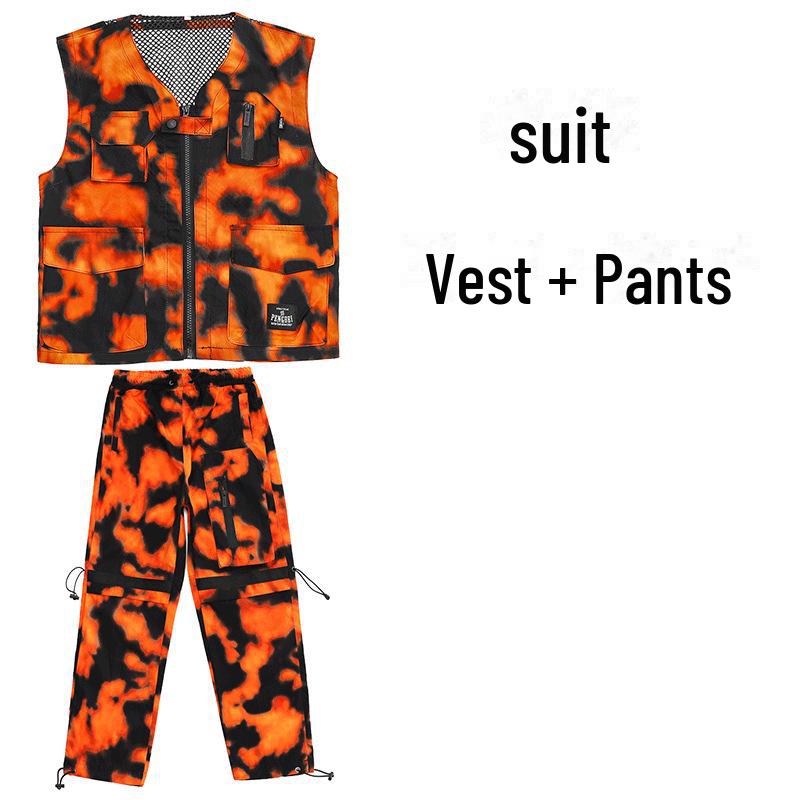 Wang Jiaer-inspirert street dance-antrekk til barn: Trendy hiphop-klær for gutter, kamuflasjeantrekk for jenter