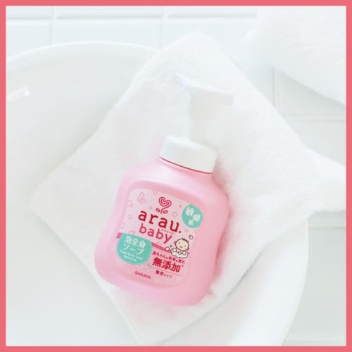 Saraya Arau Baby Foaming Soap for Sensitive Skin (450ml Bottle + 800ml Refill) - 1 Each, Additive-free, Baby + Bonus Gift with Kunutonn Original Logo