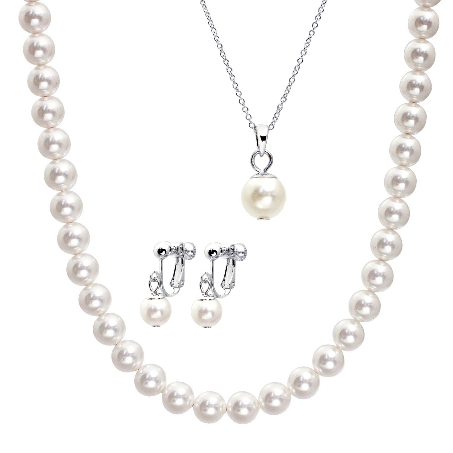 

Lala Christie 8mm Crystal Pearl 3-Piece Set Necklace and Earrings (lp03-0001-set)
