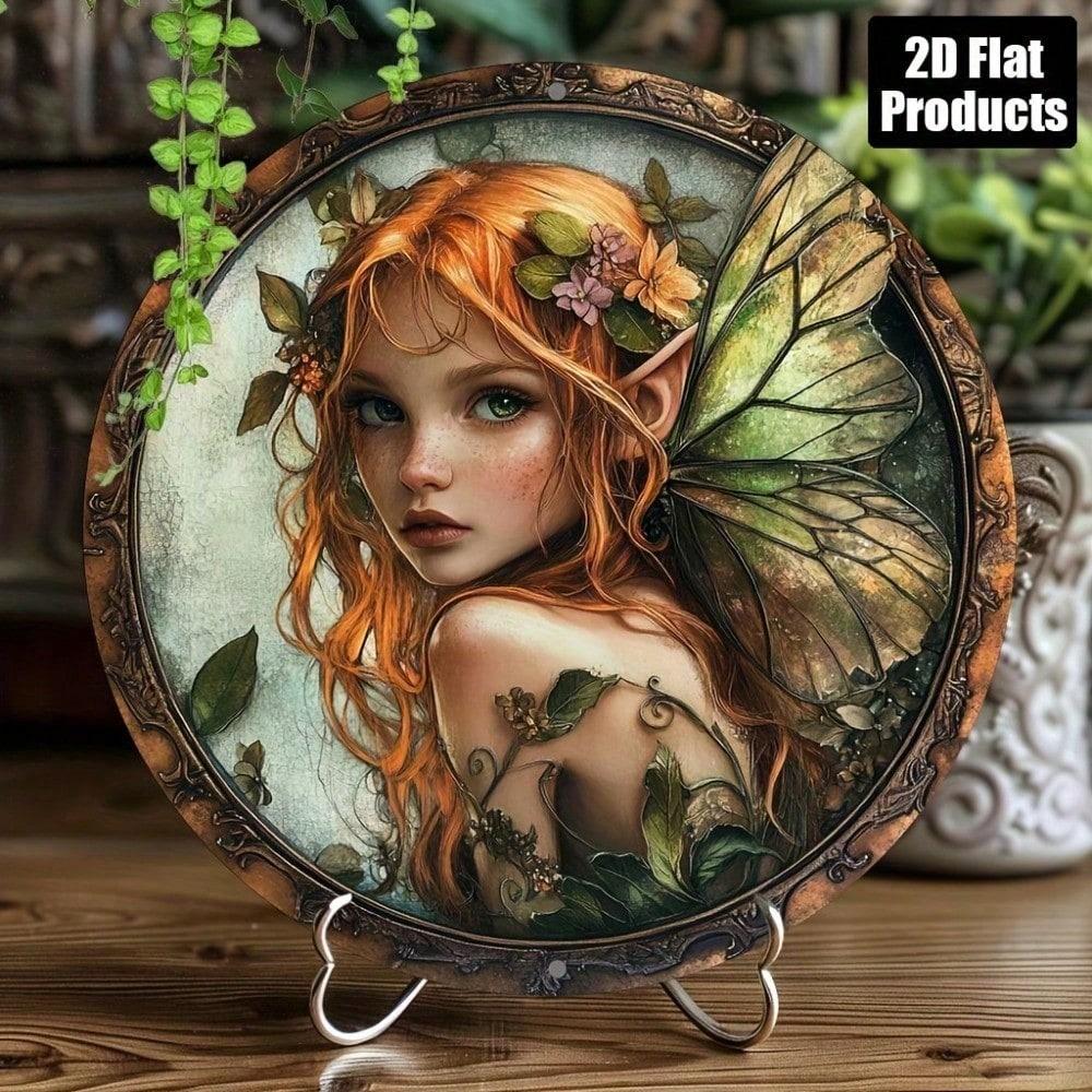 

Vintage Butterfly Metal Wall Art Sign Round Aluminum Decor for Home Bar Kitchen Office 20x20 разноцветный