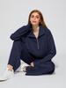 2025 Oversized Half-Zip Sweatshirt & Wide-Leg Sweatpants Women's Two-Piece Casual Set