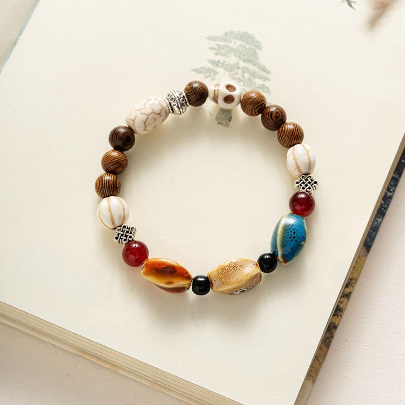 Ceramic Bracelet Jewelry Fashion Flower Glaze Bead Bracelet Multicolor Casual Bohemian Bracelet