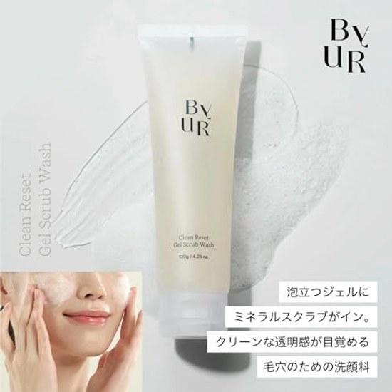ByUR Facial Cleansing Gel Foam Scrub Wash Clean Reset Pore Dirt Moisturizing Combination Skin Dry Exfoliation Dense 120g Mild Peeling Care