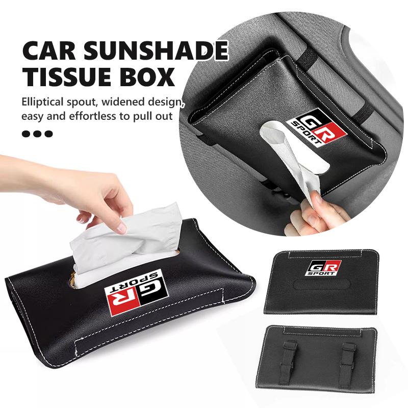 Car Sun Visor Tissue Box Hanging Napkin Storage Bag Accessories For S4 Crown Yaris Corolla Prius Auris GR Avalon GR Camry JH4
