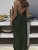 Summer 2026 Women's Spaghetti Strap Backless Long Dress for Beach Holiday