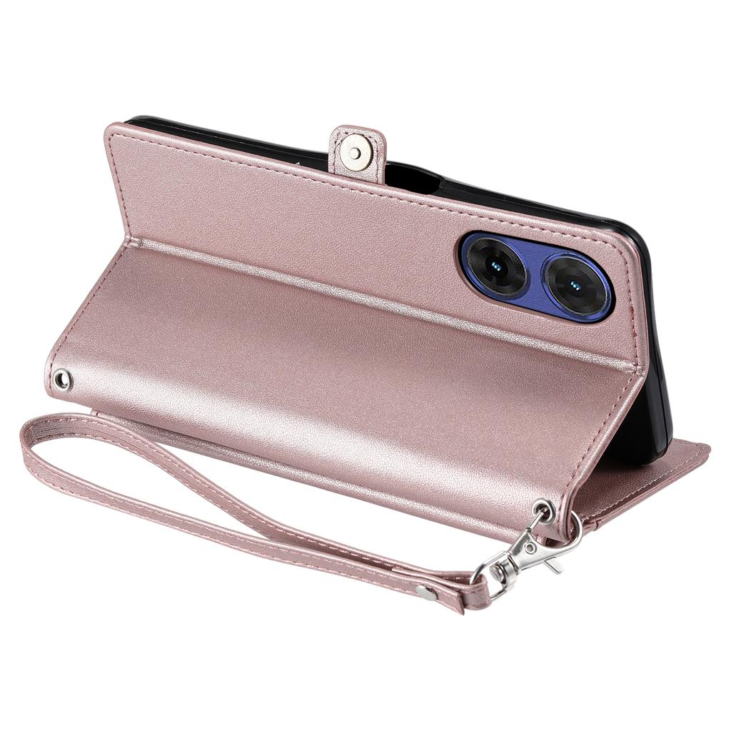 Für Motorola Moto G85 5G Lederhülle Brieftasche Ständer Handyhülle mit Riemen