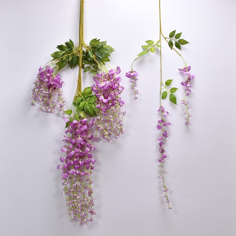 Artificial Wisteria Vine Flower String Violet Flowers For Event Decoration