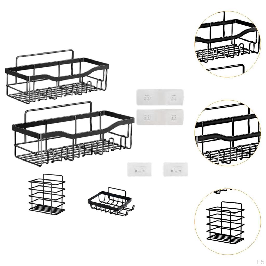 Bathroom Storage Shelf Modern Wall Mounted Shower for Kitchen Washbasin Dorm 2 Piece