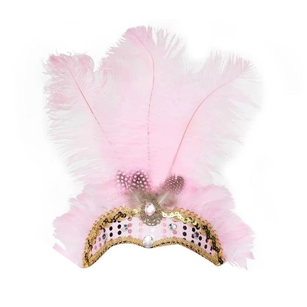 Colorful Feather Headpiece Brazilian Carnival Stage Performance Feather Headdress Decorative Hair Accessories