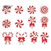 Classic Red White Christmas Ornaments 12/24/36 Pcs Candy Tree Decorations, Lollipop Picks for Tree, Country Style Fireplace Hanging Decor Ornaments,