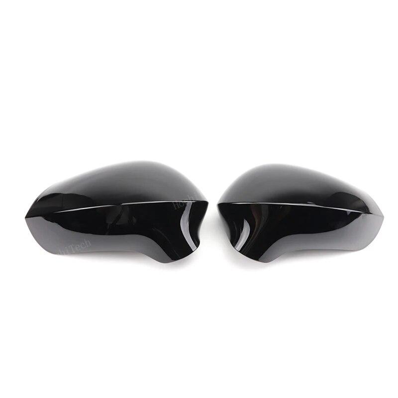 Tampas de substituição de fibra de carbono preta para espelho retrovisor lateral para assento exeo 3r leon 1p1 2009-2013 lbiza 6j 2008-2013