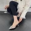 Summer New High Heel Sandals Women's Bag Head Water Diamond Transparent Film Thin Heel Sandals Platform Sandals