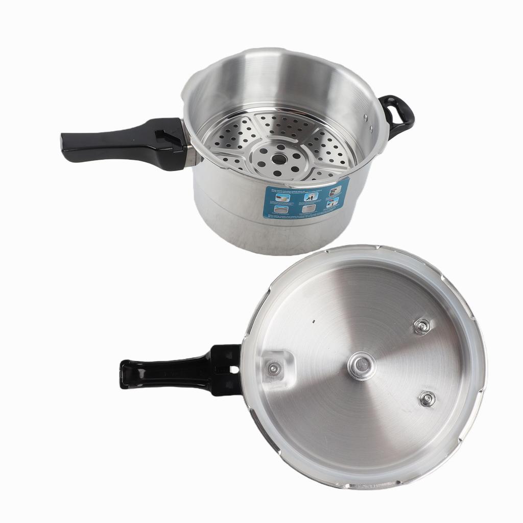 Pressure Cooker 5L Aluminum Alloy Explosion Proof Fast Cooking Canning Cooker Pot with Steam Rack for Gas Electric