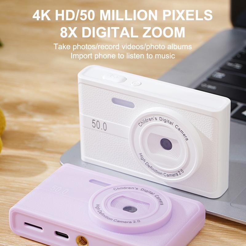 4K Ccd Digital Camera 50Mp Travel Selfie Camara Autofocus 8X Zoom Entry-Level Kids Camara Retro Vlogging Portable Card Camera