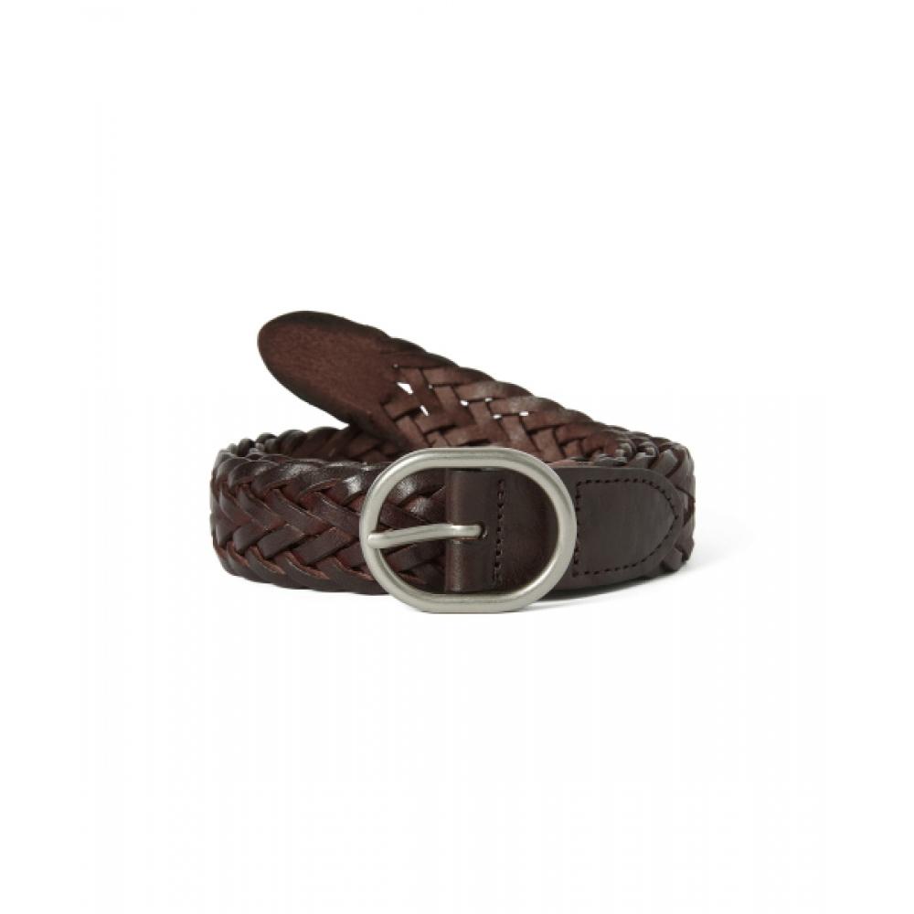 Thisisneverthat Leather Mesh Belt Dark Brown F