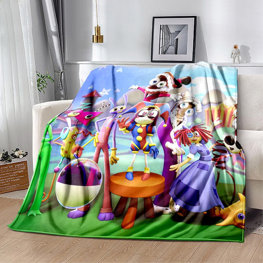 Digital Circus Style Blankets Are Suitable for Living Rooms,making Them an Ideal Choice for Outdoor Travel and Gifts.