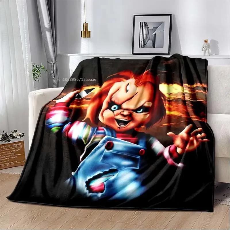 Child of Play Chucky Blanket Horror Movie Character Fleece Wearable Throw Blanket Bedding Home Decoration For Kids Adults