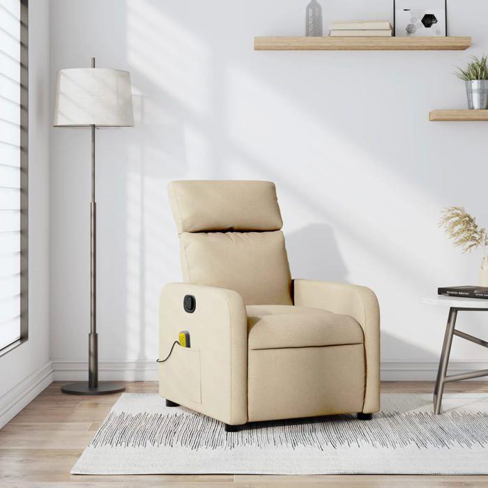 VidaXL Fauteuil de Massage Inclinable, Chaise avec Repose-pieds, Siège avec Dossier et Accoudoirs Salle de Séjour, Moderne, 374182