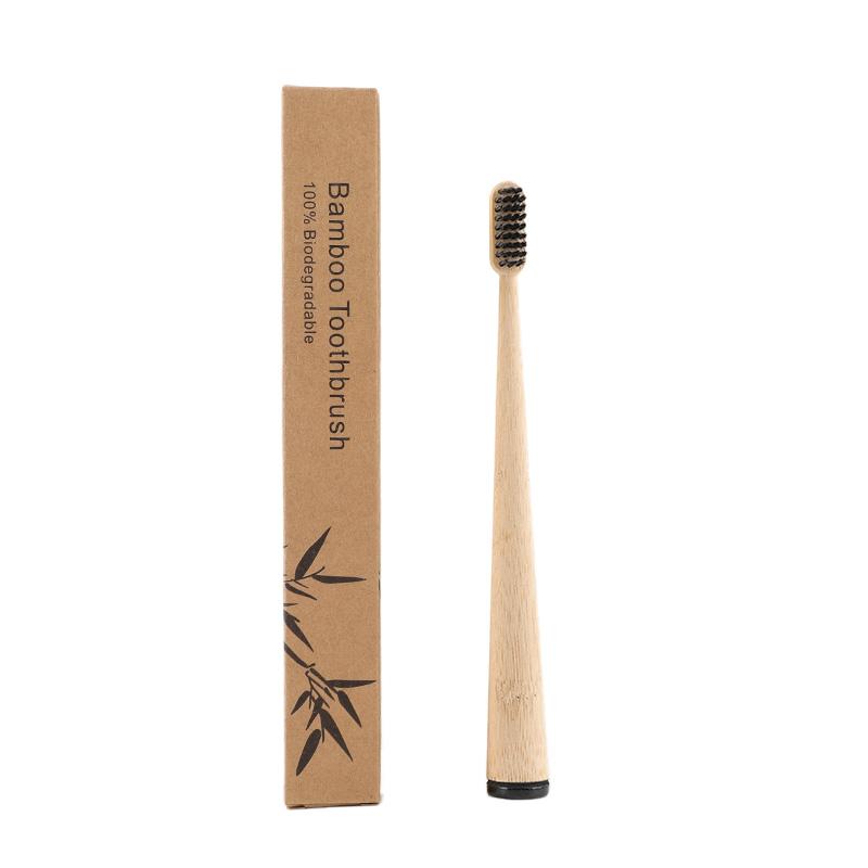 Custom ODM OEM Natural Adult Soft Bristle Color Paint Round Handle Biodegradable BPA-Free Kraft Paper Box Bamboo Toothbrush