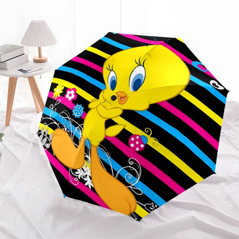 1pc Tweety Bird Umbrella - Automatic Open Compact Travel Umbrella with 86-Rib Durable Frame yy251021129
