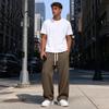 Versatile Outdoor Activewear Men Waffle Baggy Trousers, Wide Leg Drawstring Waist Slacks, Loose Fit Relaxed Travel Pants Casual Sweatpants with