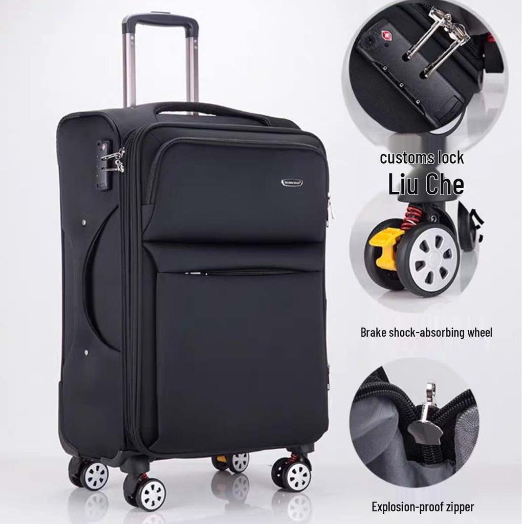 Large Capacity Oxford Cloth Trolley: 20-30 inch Suitcase with Universal Wheels and Password Lock for Men and Women, Ideal for Business Travel.