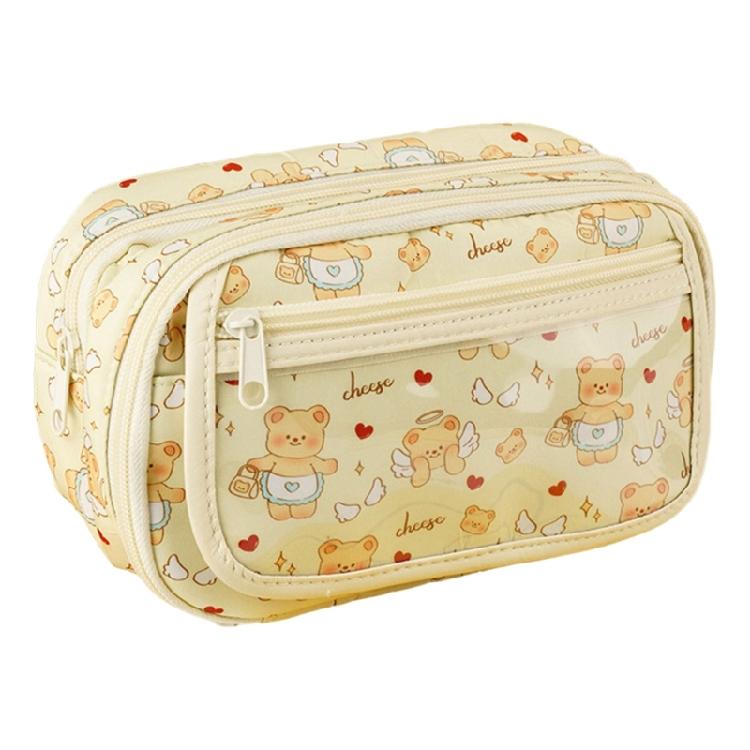 

Cartoon Bear Pencil Case Large Capacity Storage Bag Aesthetic Pen Bag Lovely Pencil Pouch School Office Supplies