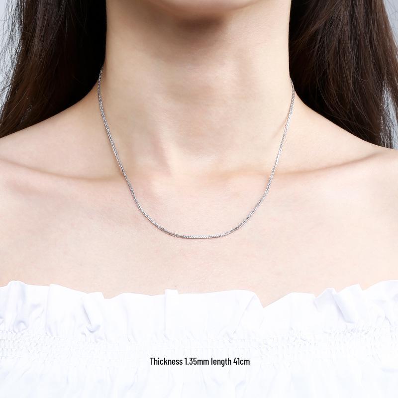 925 Sterling Silver Chopin Necklace Chain for Women & Men - Simple Clavicle Design