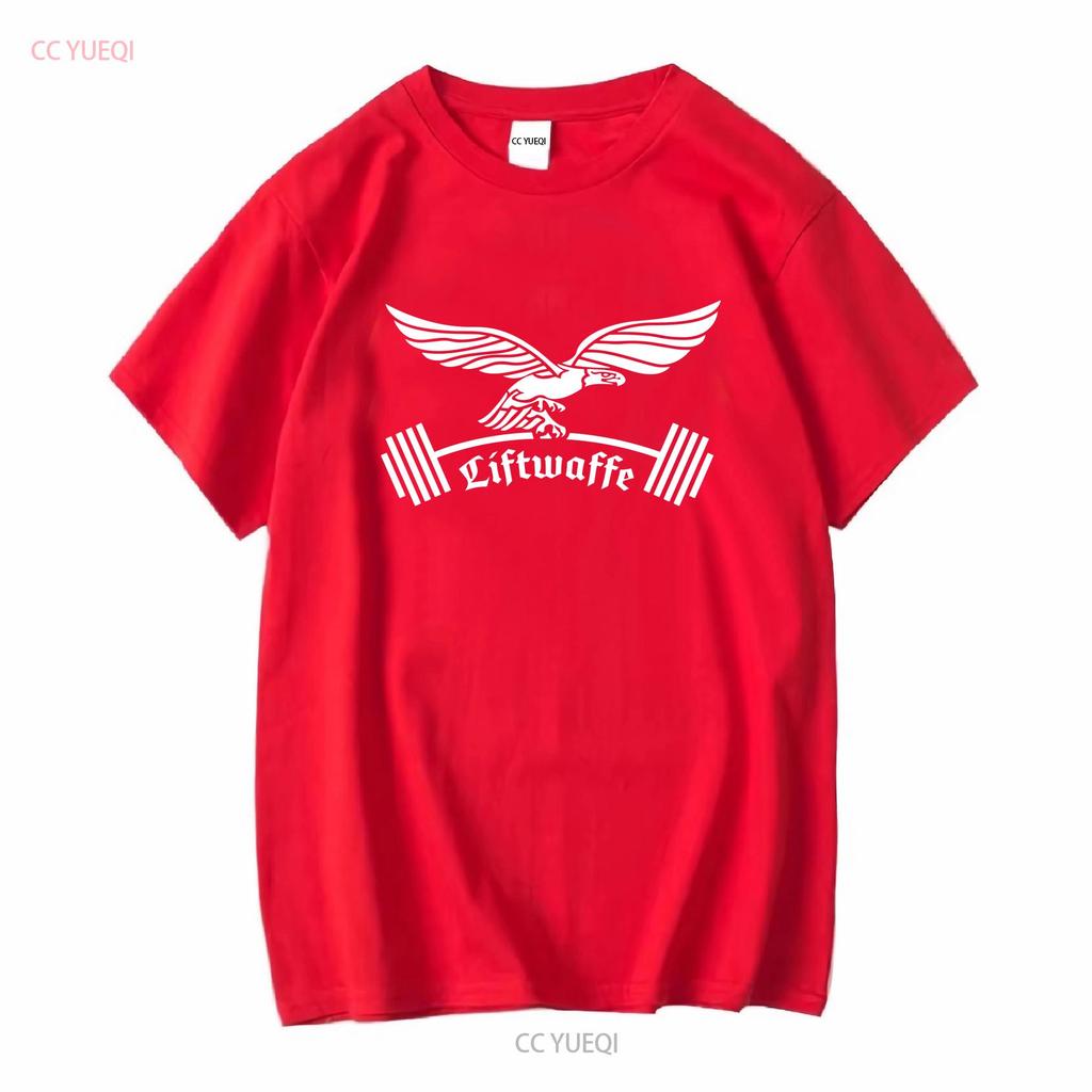 II Wojna Światowa Niemiecka Luftwaffe śmieszny trening Siłownia Wojskowy Podnoszący Ciężary T-shirt długi lub krótki rękaw vintage Prany Casual