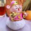 Fortune God Solar Ornament: Left-Right Swinging Wealth Attractor, New Year Cash Register Gift