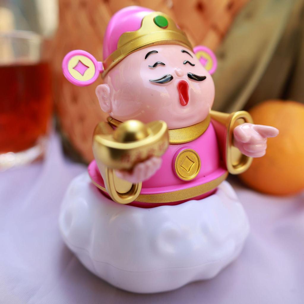 Fortune God Solar Ornament: Left-Right Swinging Wealth Attractor, New Year Cash Register Gift