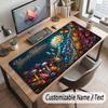 Floral Garden Theme Customized Mouse Pad Personalized Print Name Text Desk Mat For Home Office Table Decor