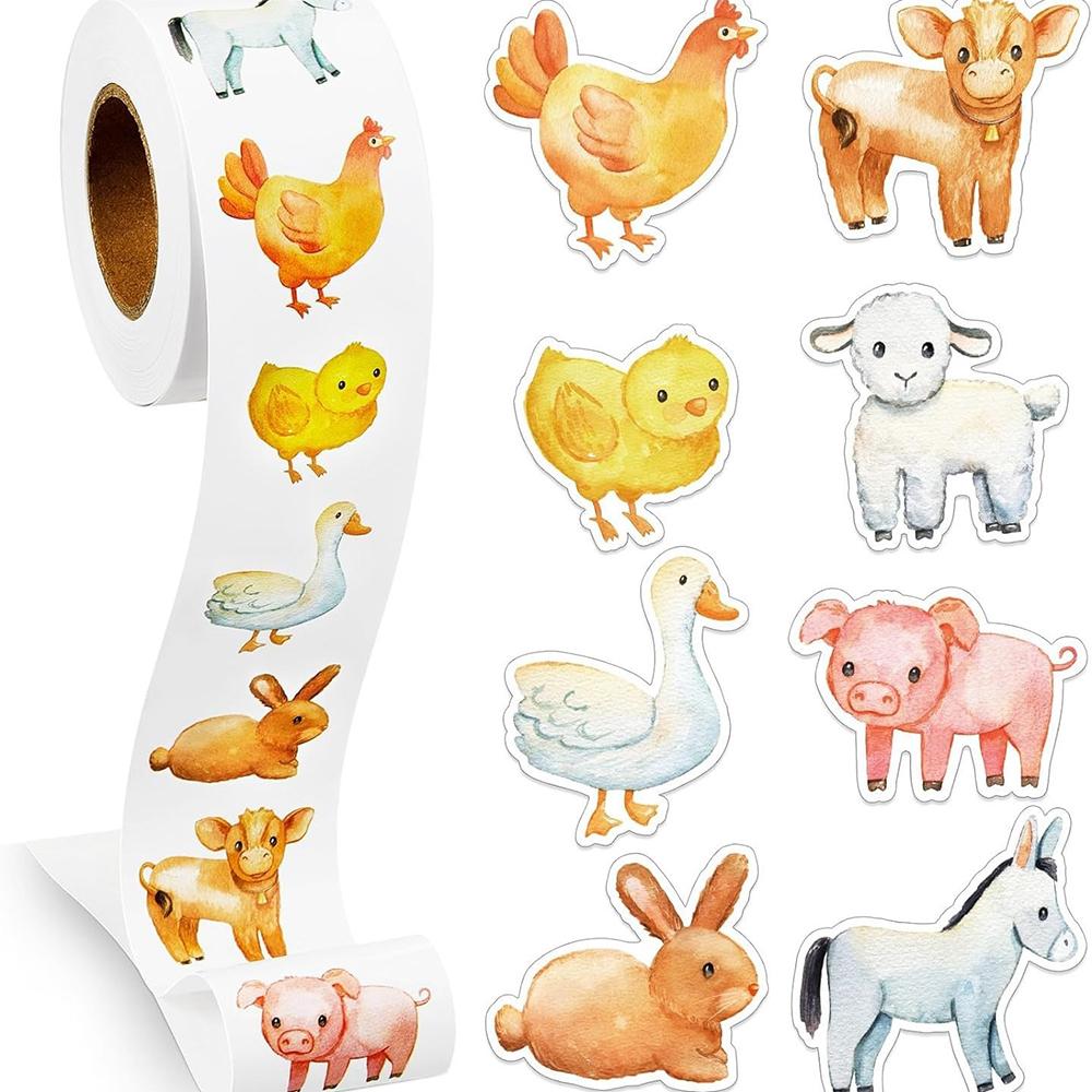 500Pcs Dinosaurs Bees Marine Animals Sticker Roll for Kids Reward Encourage Sticker Sealing Labels Kids Cartoon DIY Decals Toys