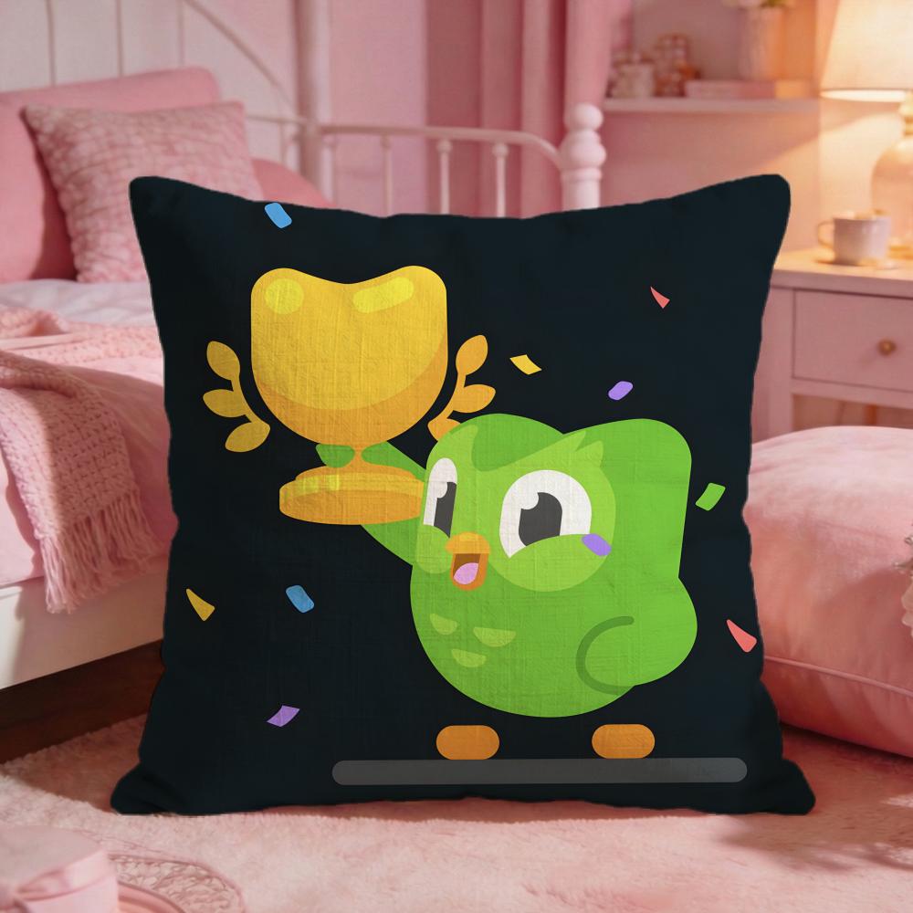 DDuolingos Cute Cartoon Cushion Cover Premium Comfort Reversible Pillow Cove Two In One Design For Any Room Car Interior