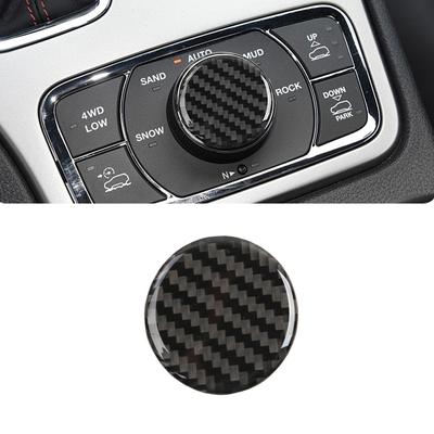 Cache décoratif de bouton de commutateur quatre roues motrices pour Jeep Grand Cherokee 2011-2022 Accessoire intérieur de voiture Fibre de carbone véritable
