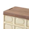 Collapsible Storage Bin Container with Wooden Lid for Indoor Fishing Outdoor