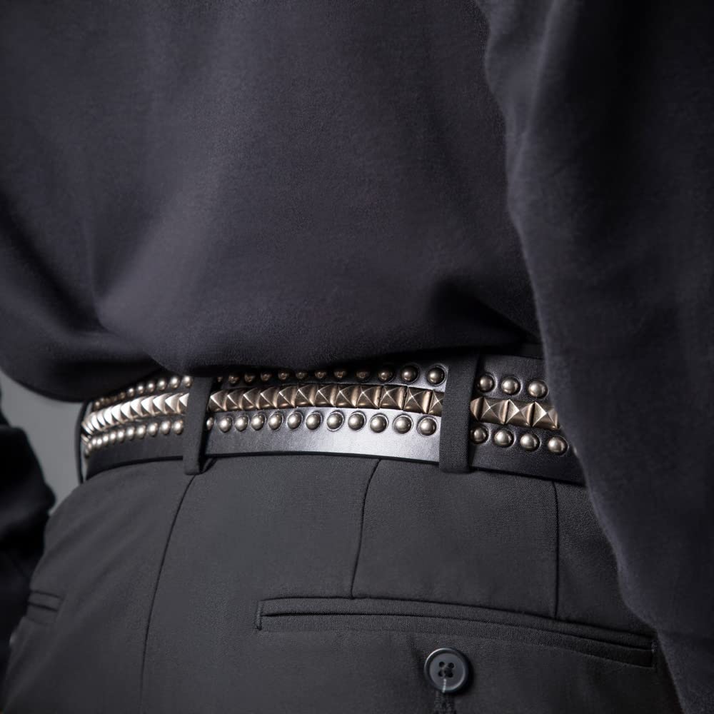 [Artemis Classic] Double Cylinder Studded Belt Ac-acbt0011 Rock Men's Casual Large Size Gentleman's Belt