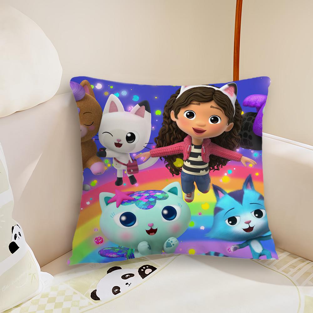 Cartoon G-Gabbys Lovely D-Dollhouse Pillow Case Sofa Living Room Headboard Bedroom Backrest Cushion Square Cushion Nap Time