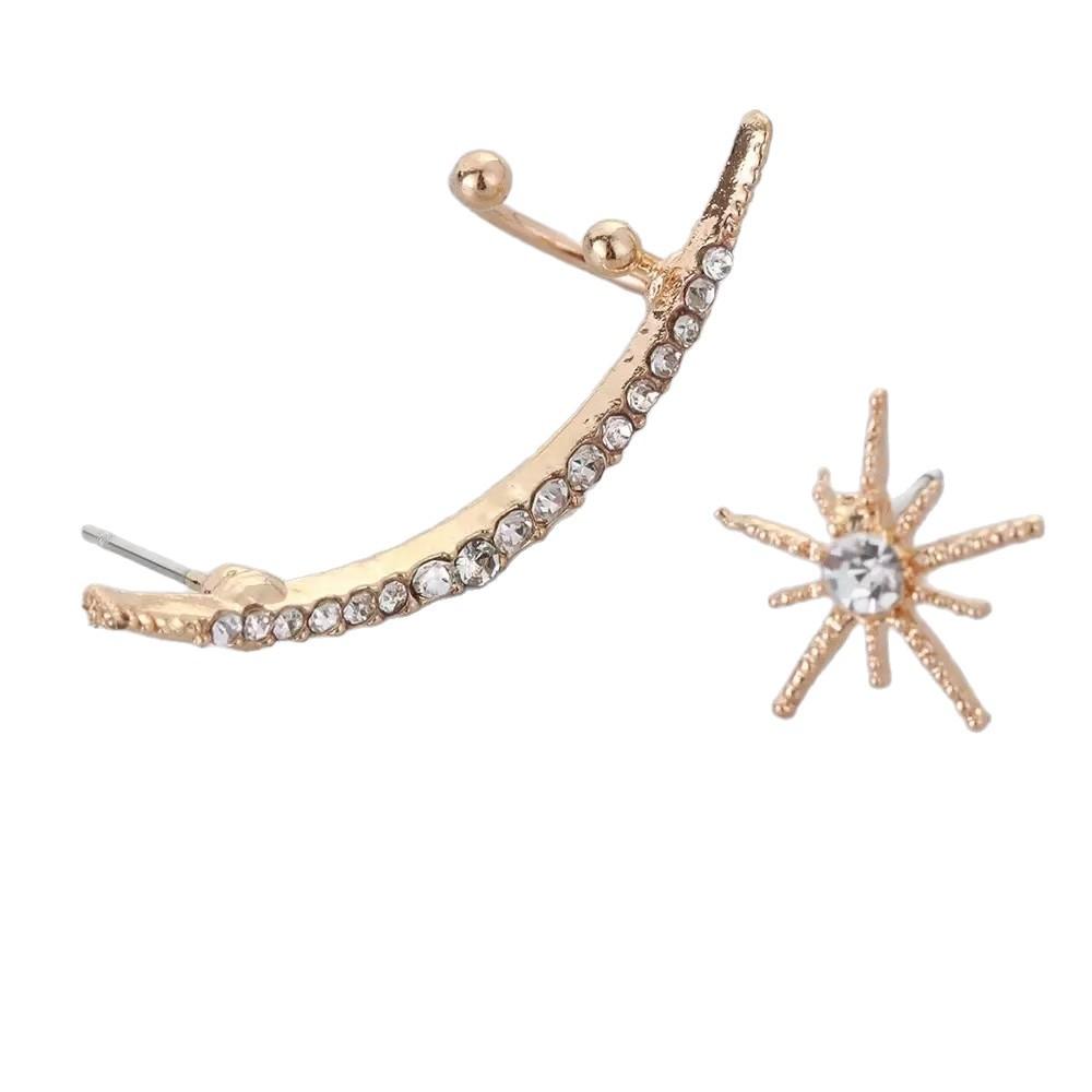 Fashion Asymmetrical Star Earring Set , Design Ear Bone Clip for Women , Trendy Cute Jewelry