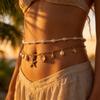 Bohemian Doppellagige Taillenkette Für Frauen Seestern Muschel Perle Verstellbare Körperkette Sommer Strand Schmuck