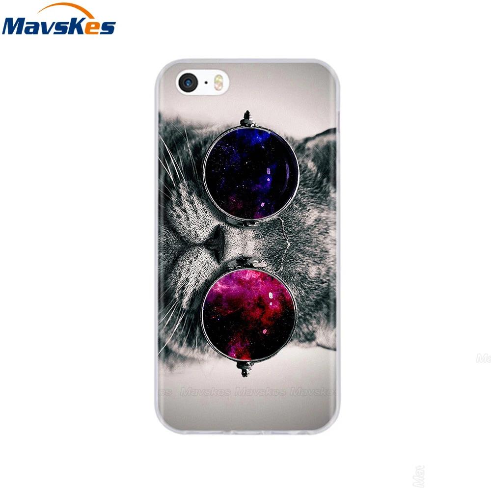 For iPhone 5s SE 5 Case Cover Silicone Soft TPU Cover Print Flower Cute Animal Phone Case For iPhone 6s 6 7 8 Fundas Clear Cases