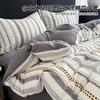 100% Cotton Bed Sheet Set A-Class Yarn-Dyed Jacquard Vintage Soft Bedding 1.5m 1.8m Beds