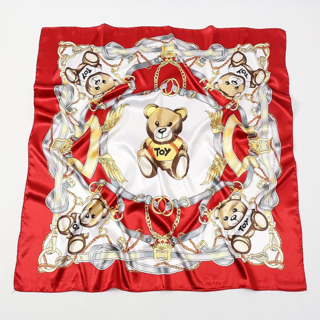 

Высококачественные роскошные шелковые шарфы, повязка на голову, шарфы, шейный шарф для женщин, шелковый шарф с цепочкой, женская декоративная шаль 90*90cm（tudung-satin） красный