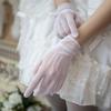 White Black Evening Party Accessory Uv-proof Driving Lace Finger Mesh Fishnet Gloves Bride Mittens